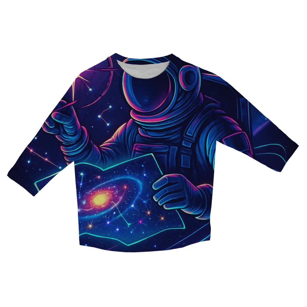 The Quantum Cartographer Astronaut personalized 3/4 sleeve tees