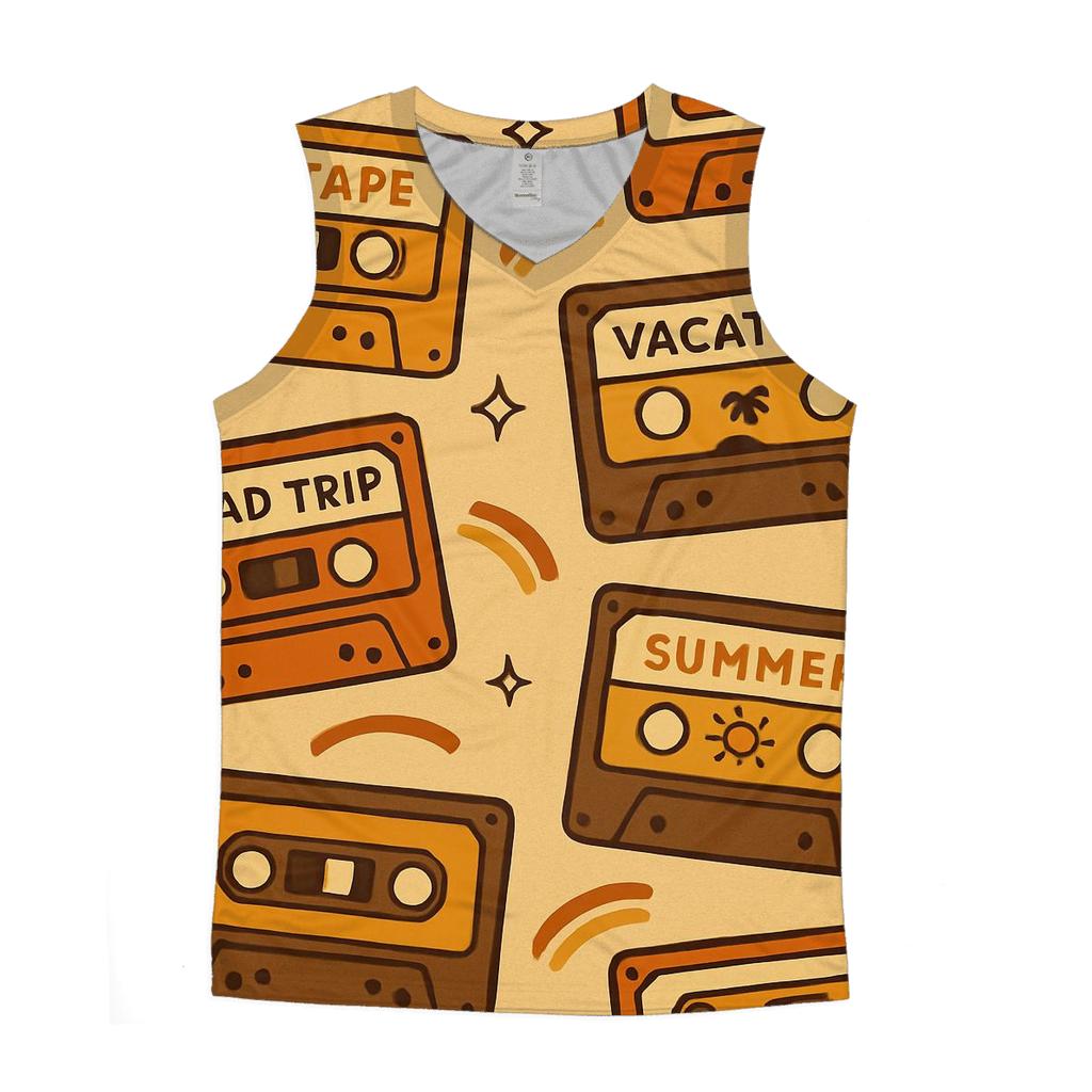 Cassette Tape Road Trip Labels casual summer tank tops