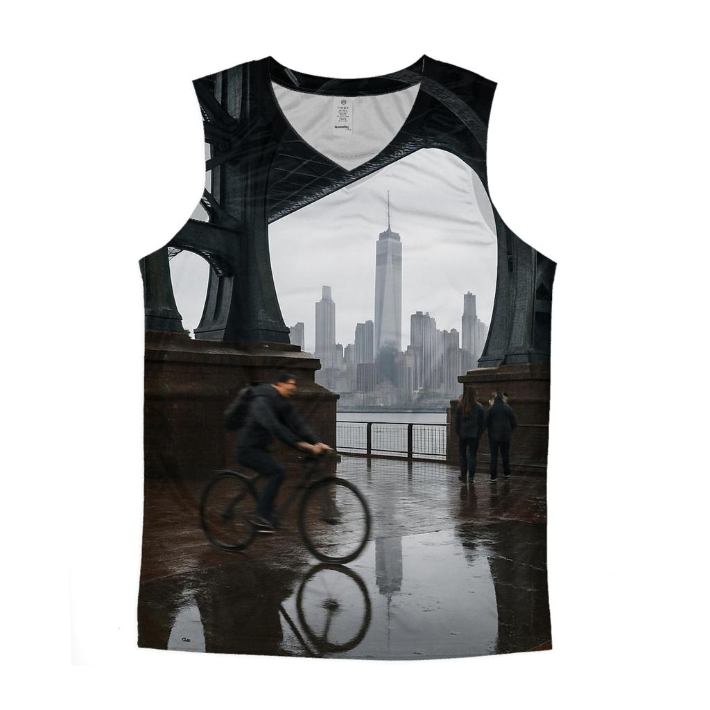 Rain Gloss Reflections From The Manhattan Bridge Archway stylish racerback tanks