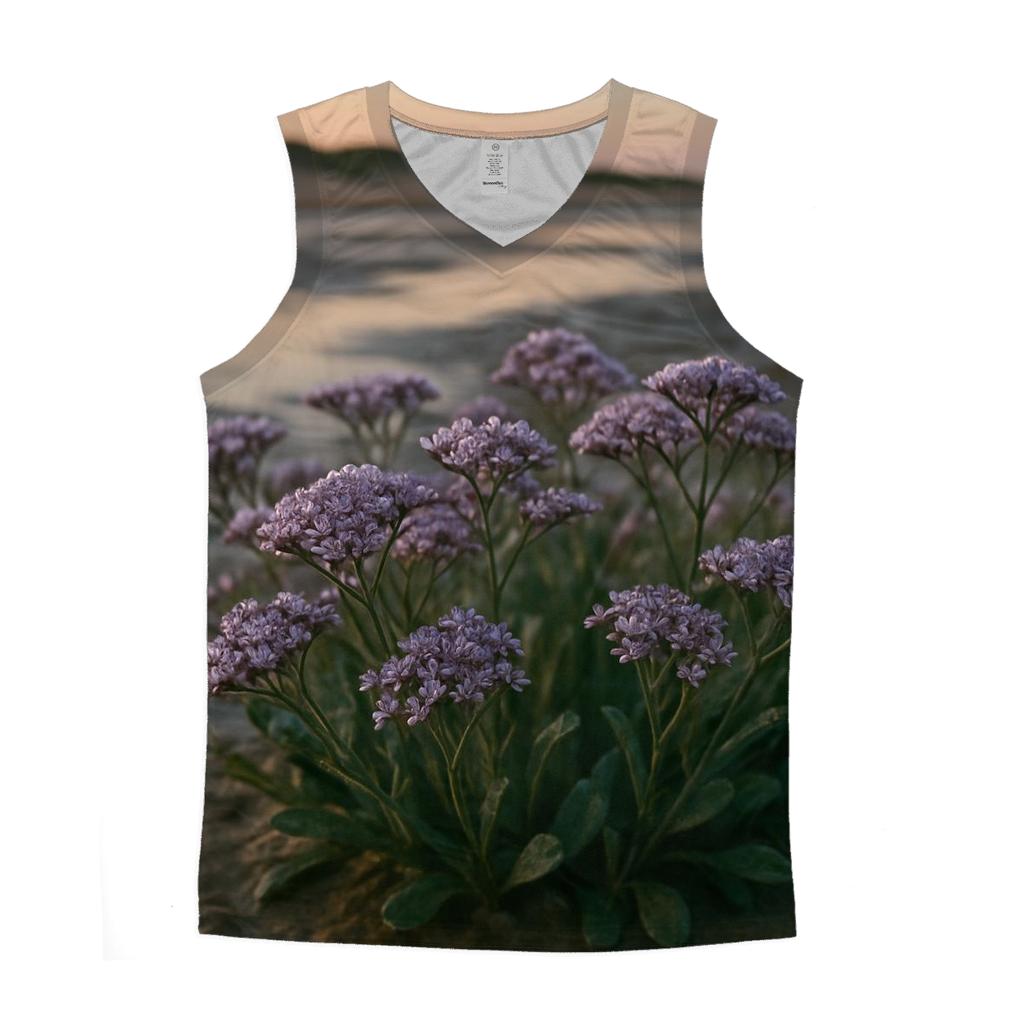 Salt Marsh Sea Lavender After High Tide On An Atlantic Coastal Flat designer workout tanks