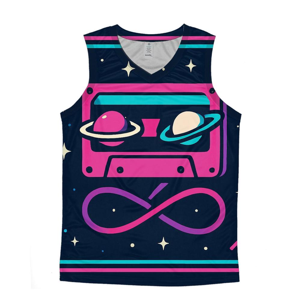 Neon Planetary Cassette Loop personalized athletic tanks