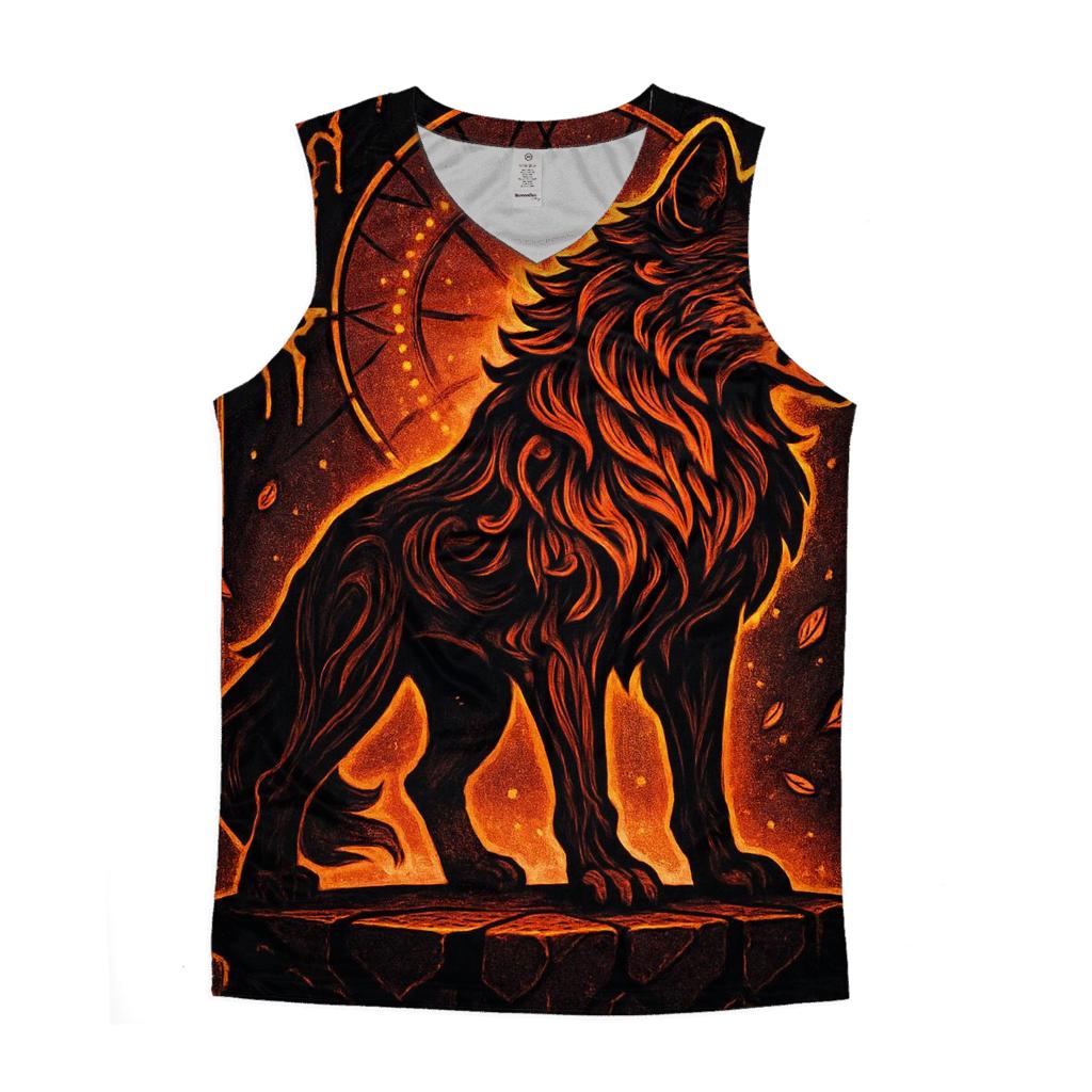 Cathedral Of The Ember Guardian Wolf casual summer tank tops