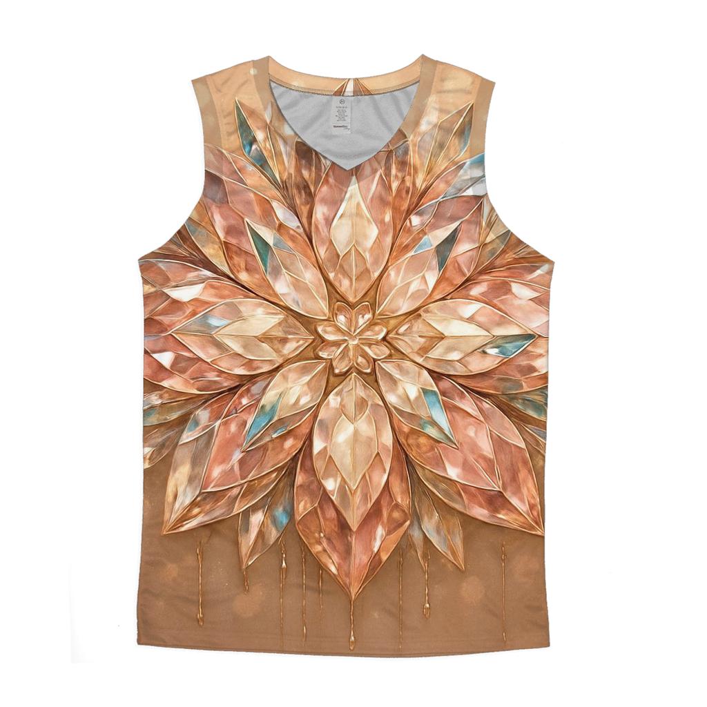 Rose Gold Prism Bloom stylish racerback tanks