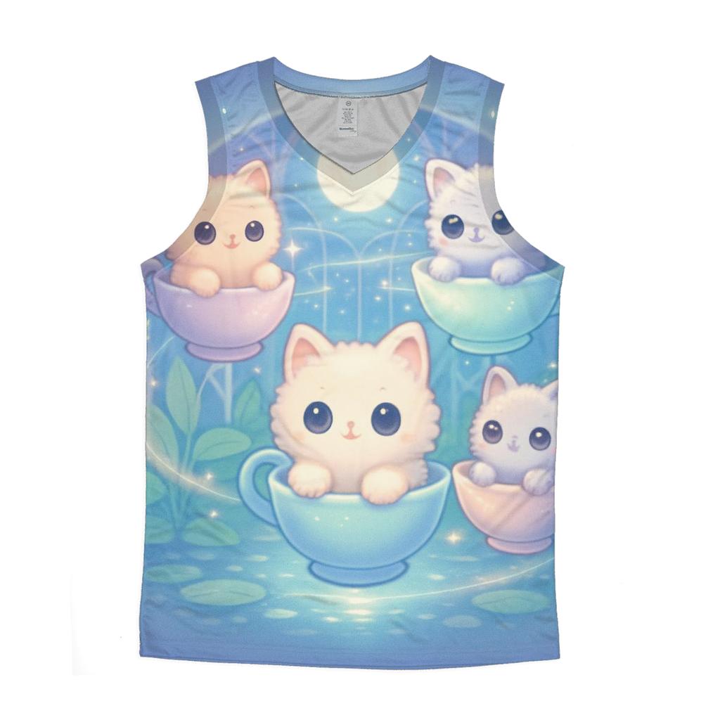Moonlit Teacup Kitten Carousel custom tank tops