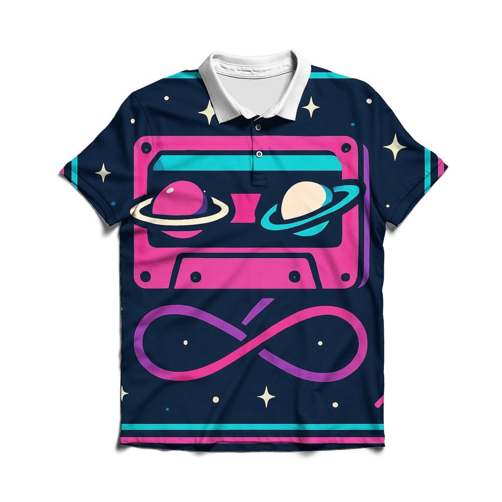 Neon Planetary Cassette Loop designer slim fit polos