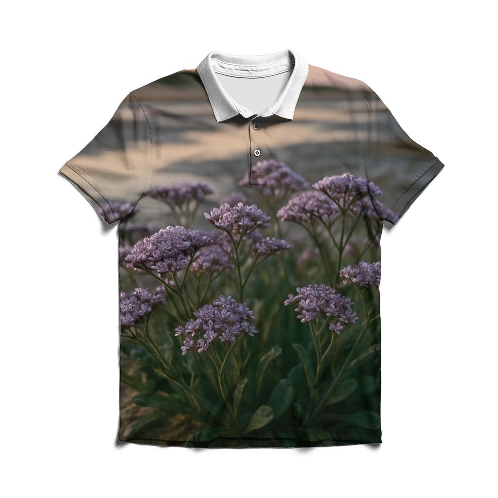 Salt Marsh Sea Lavender After High Tide On An Atlantic Coastal Flat branded logo polo shirts