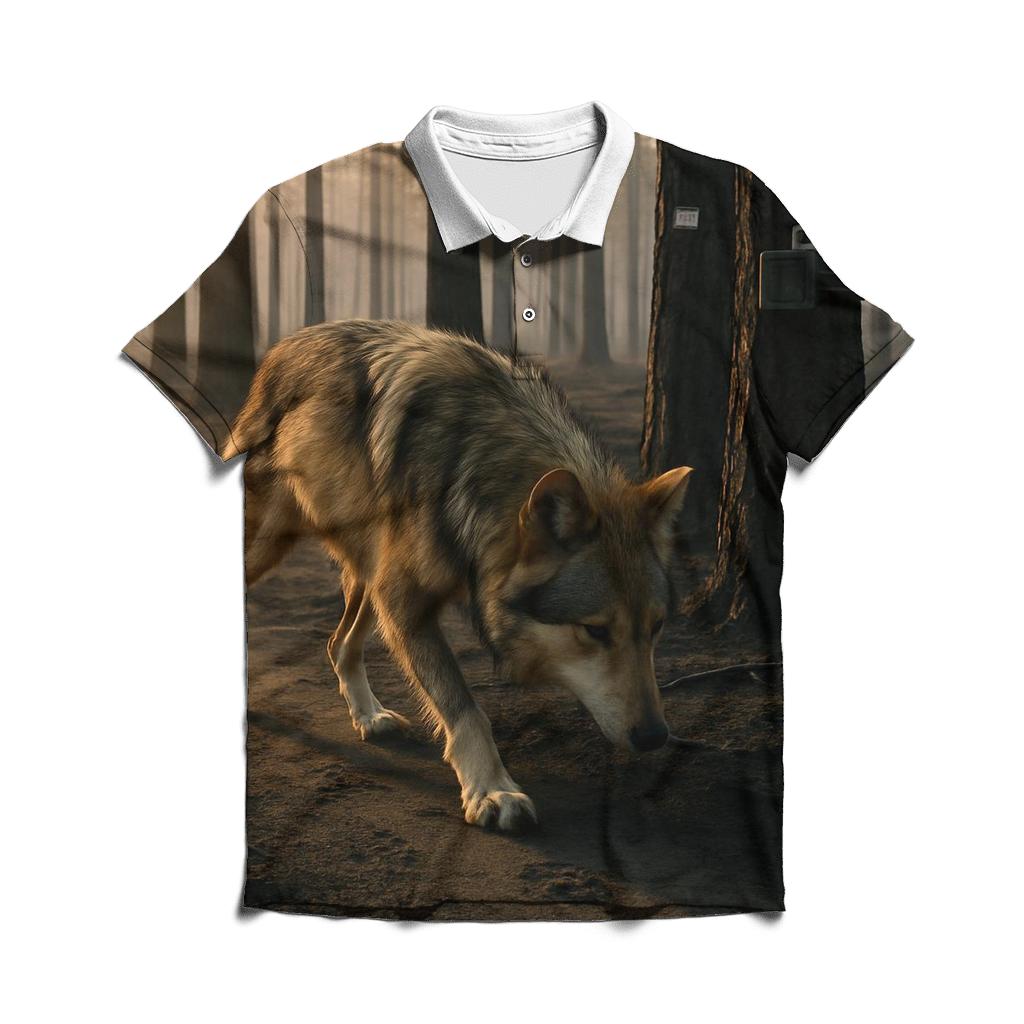 Mexican Gray Wolf Tracking In A Post Wildfire Research Plot casual sports polo shirts