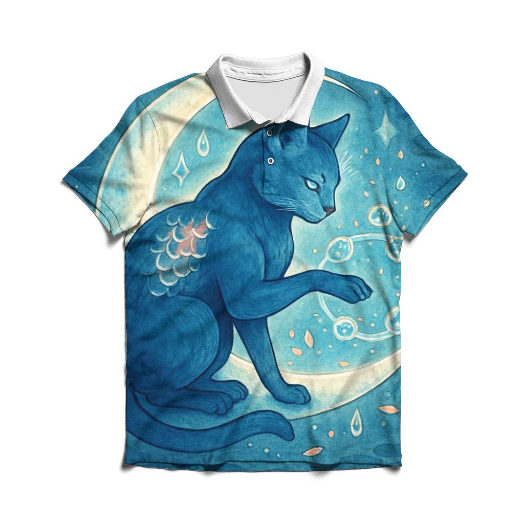 Lunar Koi Guardian Cat classic pique polos