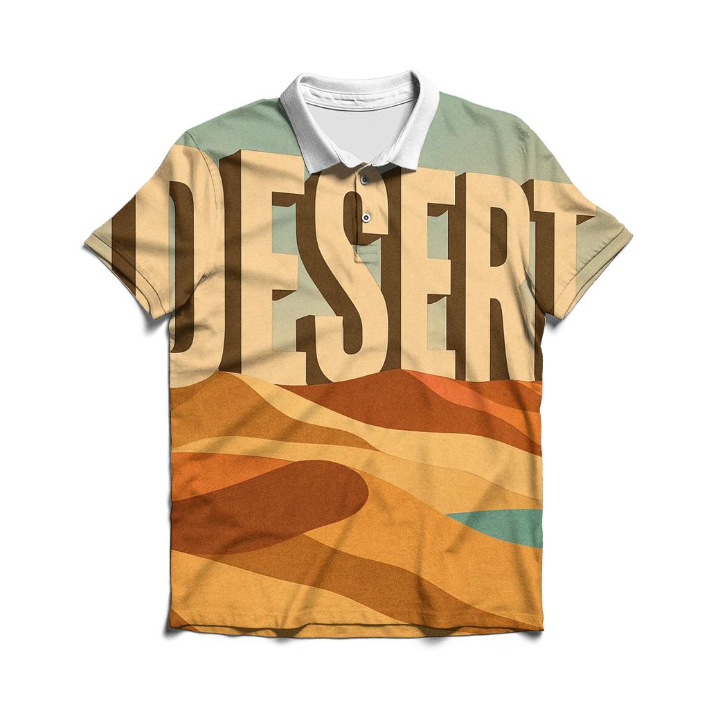 Desert Mirage Typography Collage custom polo shirts