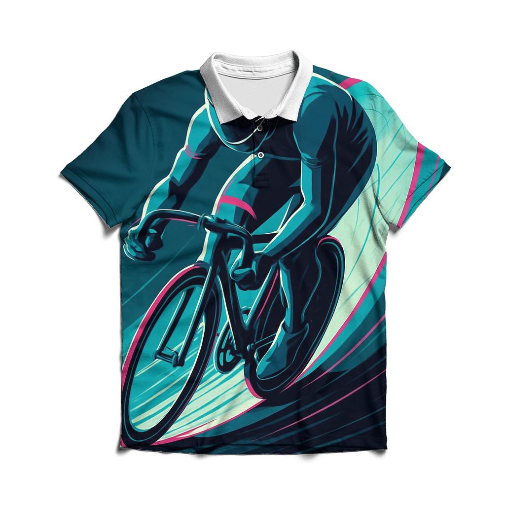 Cosmic Velodrome Sprint personalized polo shirts