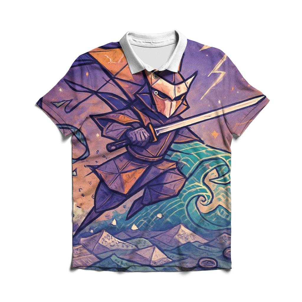 Midnight Kite Samurai Above The Paper Ocean custom polo shirts
