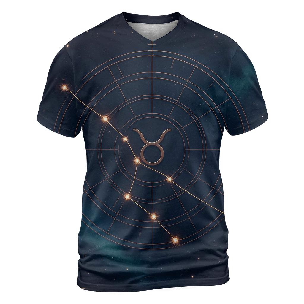 Venus Ruled Taurus Constellation Rose Chart designer pattern shirts