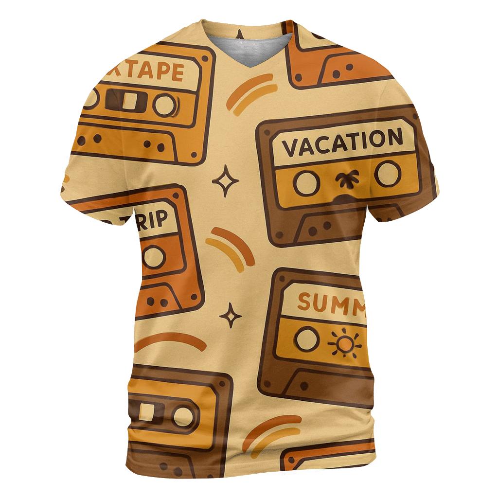 Cassette Tape Road Trip Labels statement graphic shirts