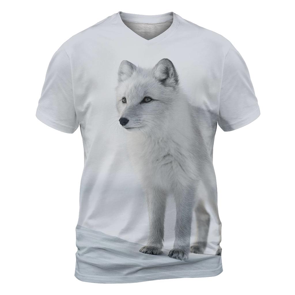 Frostline Sentinel Arctic Fox vibrant all-over design tees