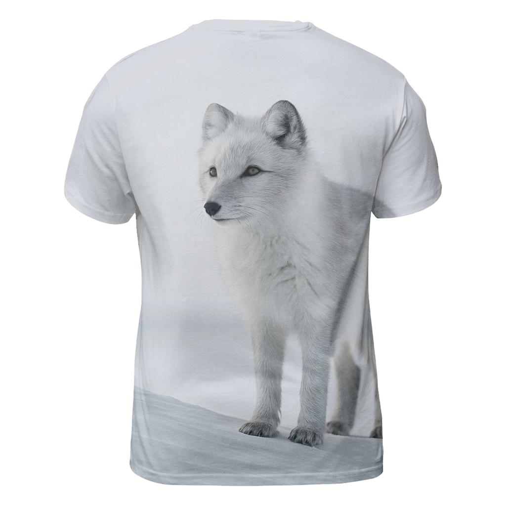 Frostline Sentinel Arctic Fox vibrant all-over design tees