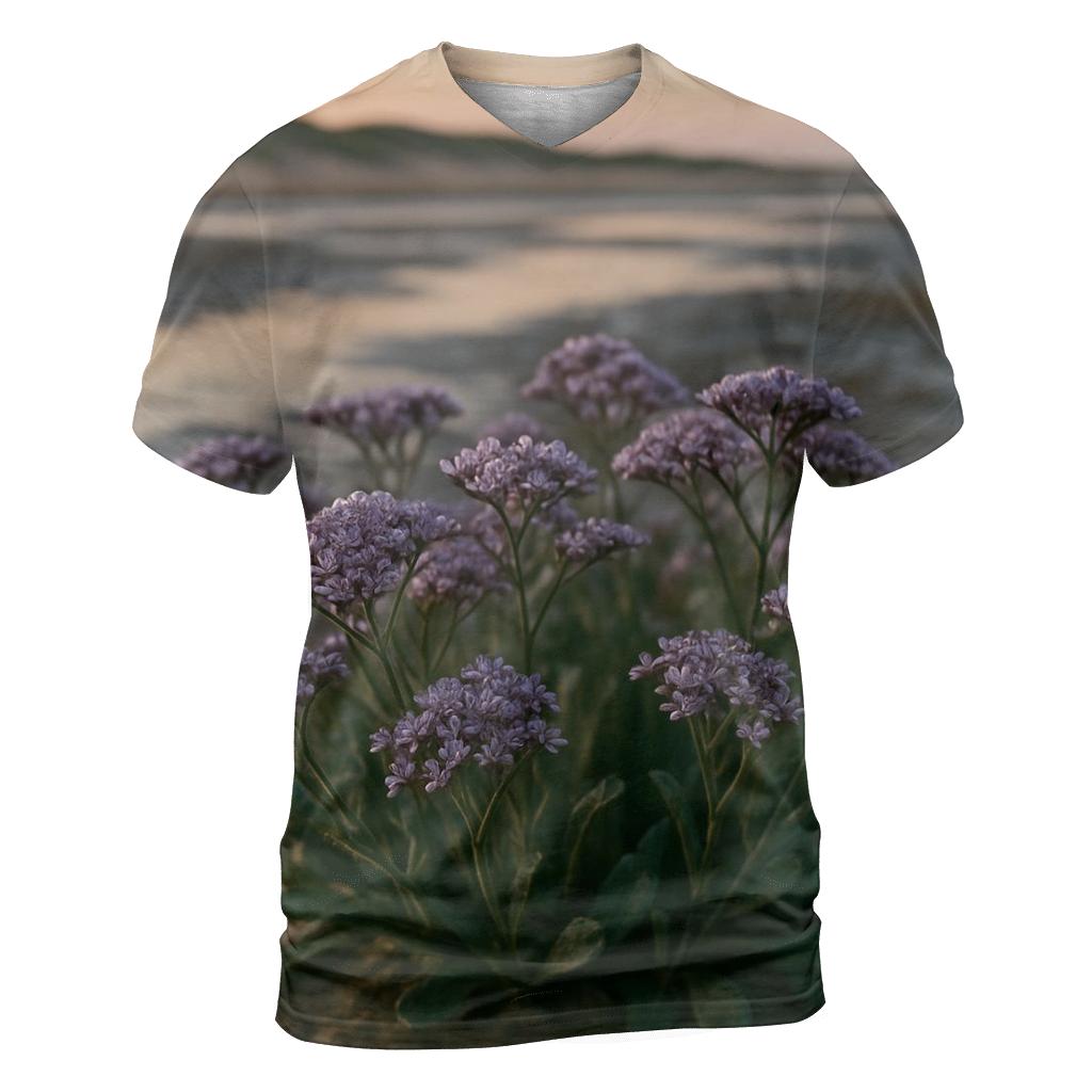 Salt Marsh Sea Lavender After High Tide On An Atlantic Coastal Flat personalized full print shirts