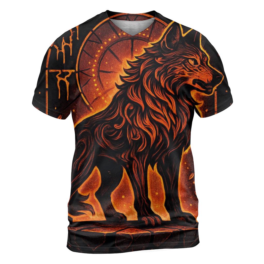 Cathedral Of The Ember Guardian Wolf unique graphic print tees