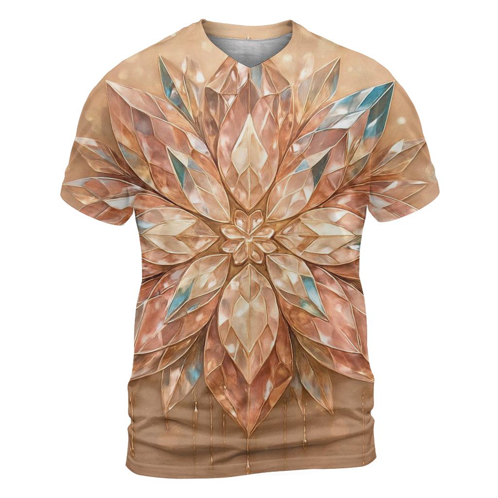 Rose Gold Prism Bloom statement graphic shirts