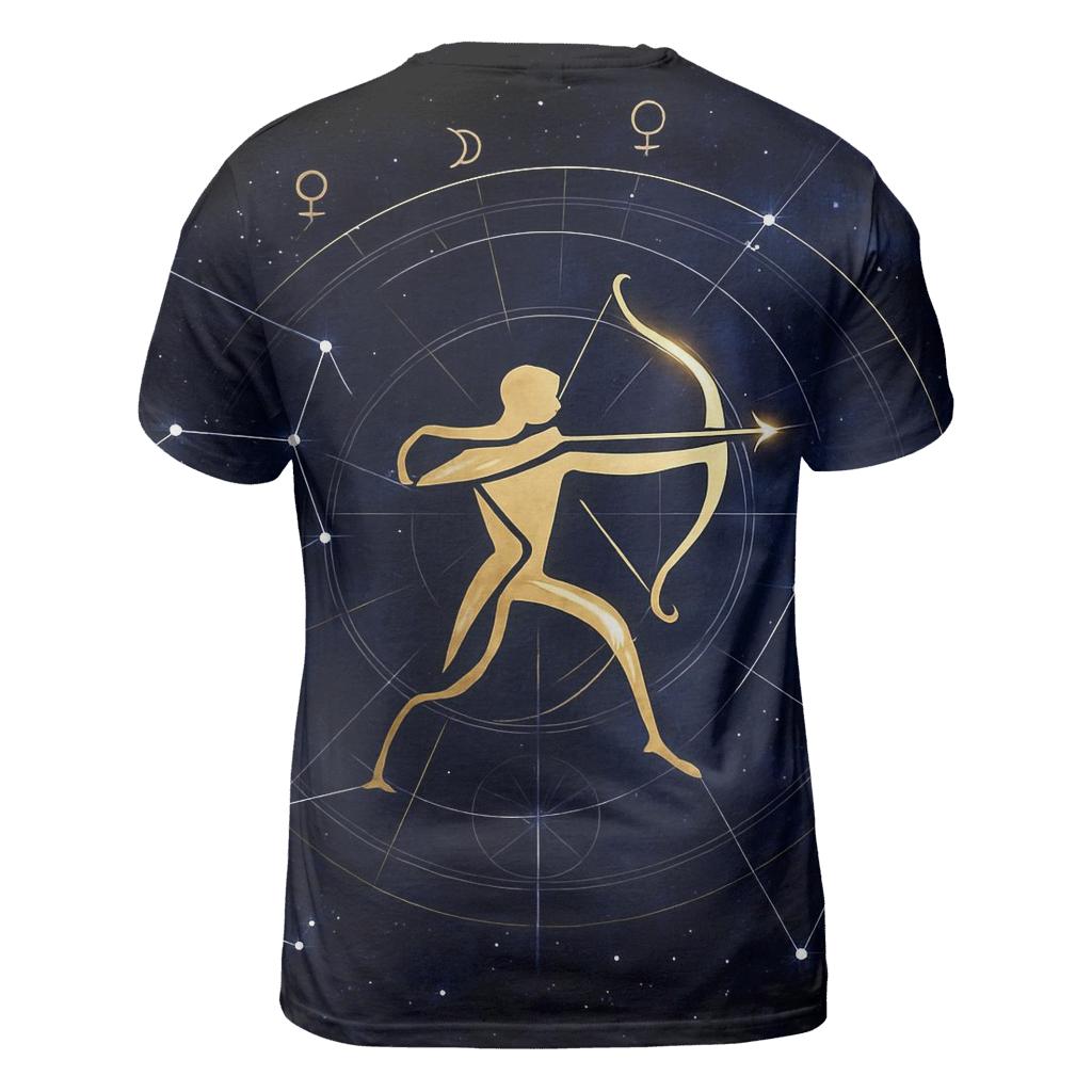 Sagittarius Galactic Archer Retrograde Compass artistic all-over print tops