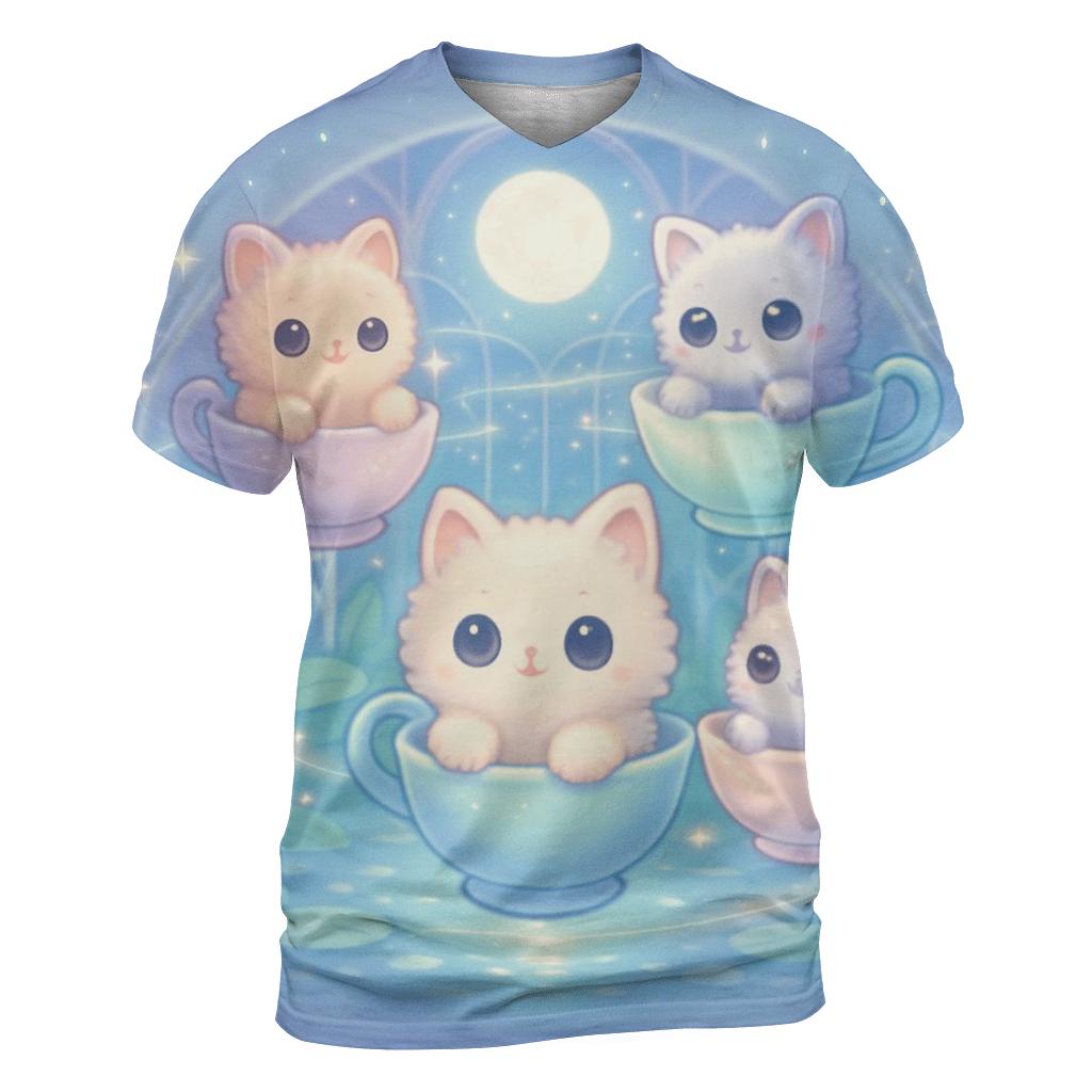 Moonlit Teacup Kitten Carousel personalized full print shirts