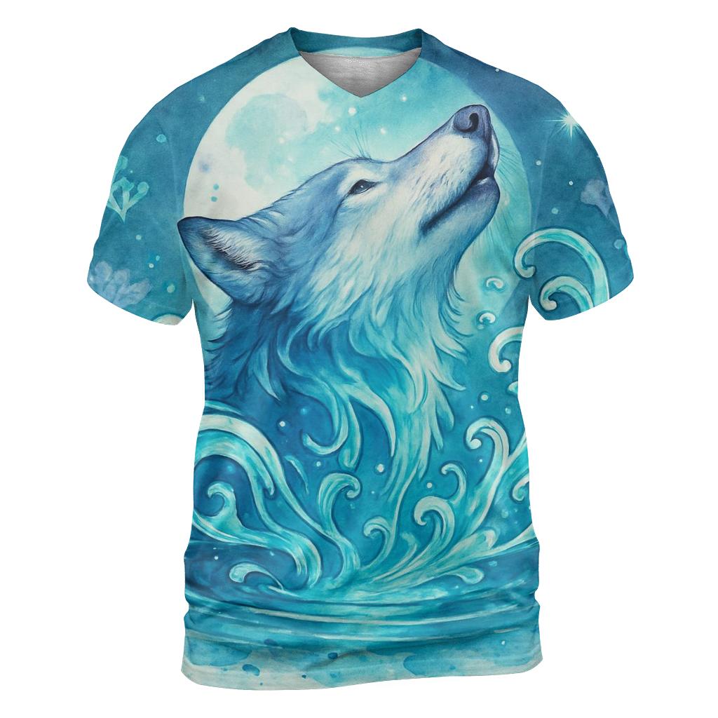 Prismatic Tidewolf In The Moonpool Rift statement graphic shirts