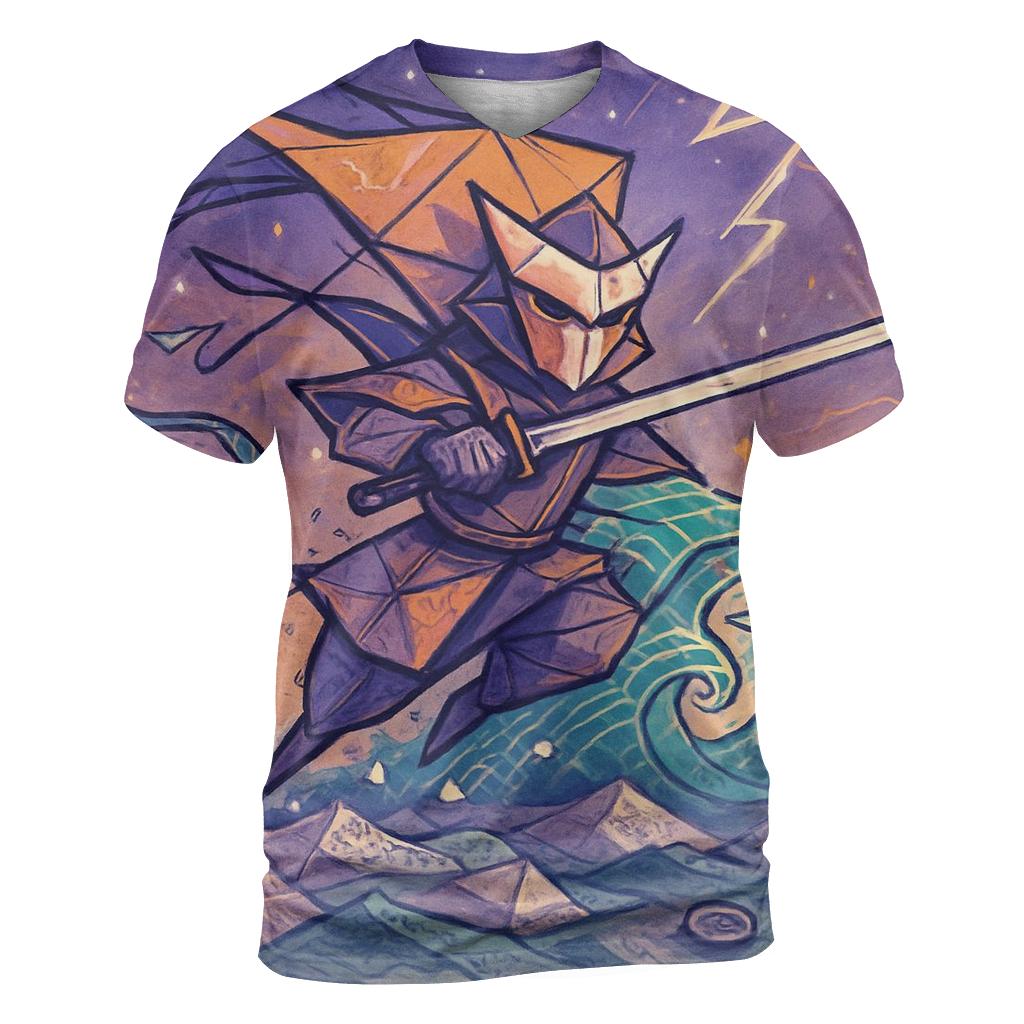 Midnight Kite Samurai Above The Paper Ocean vibrant all-over design tees