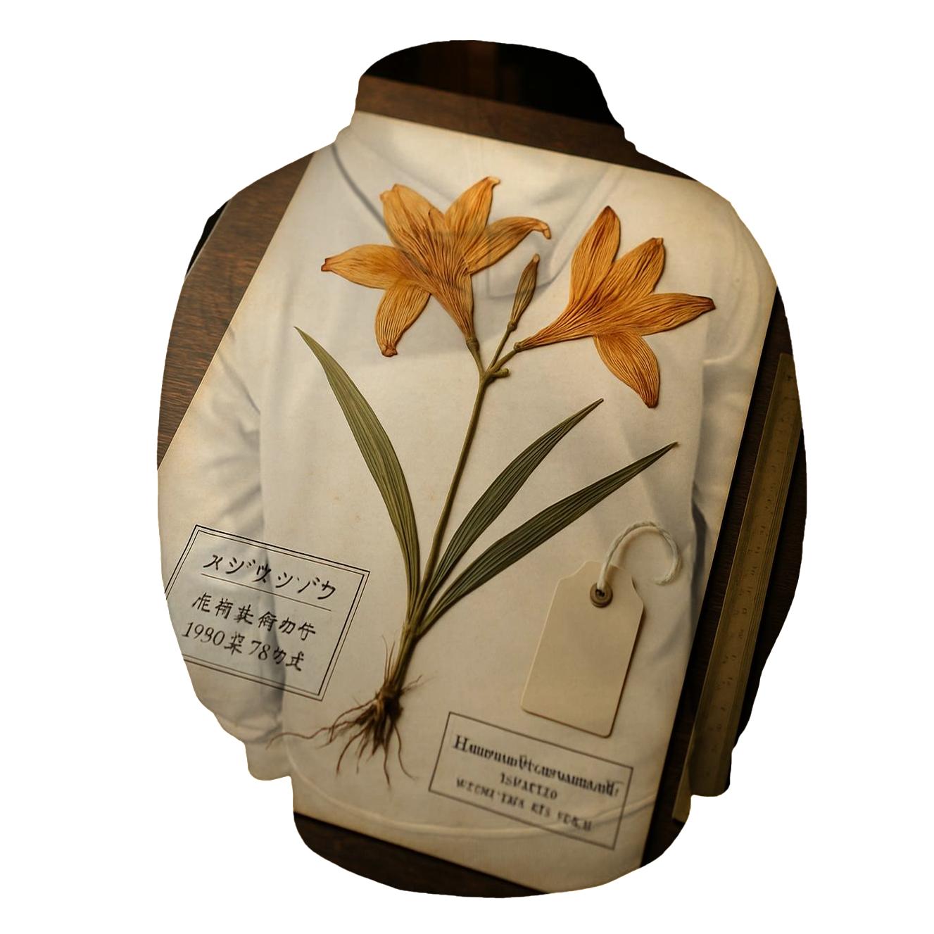 Ainu Lily Pattern Herbarium Sheet In A Hokkaido Museum Archive hoodies fashion