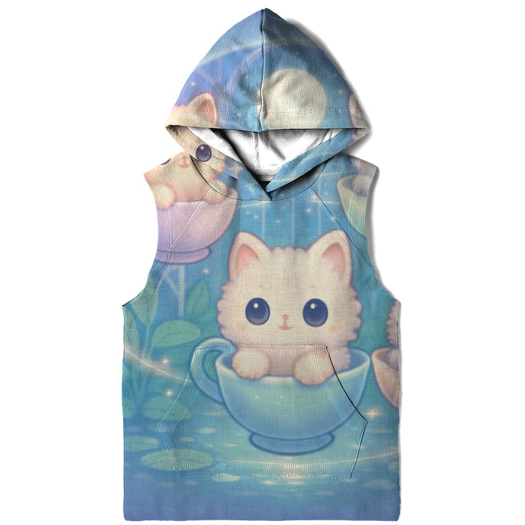 Moonlit Teacup Kitten Carousel pullover hoodies