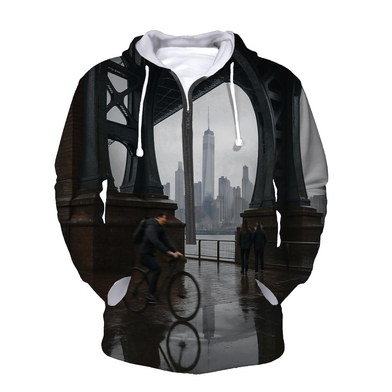 Rain Gloss Reflections From The Manhattan Bridge Archway hoodie styles