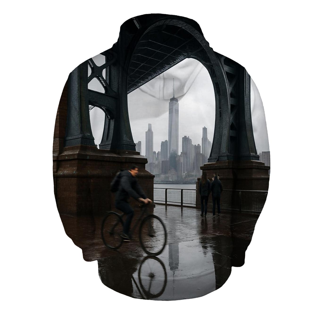 Rain Gloss Reflections From The Manhattan Bridge Archway hoodie styles