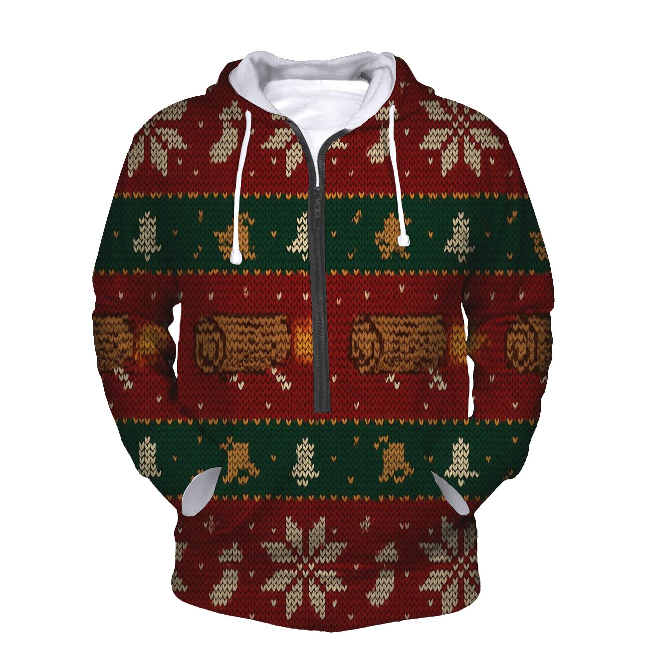 Jolly Yule Log Rocket Row Design lightweight hoodies