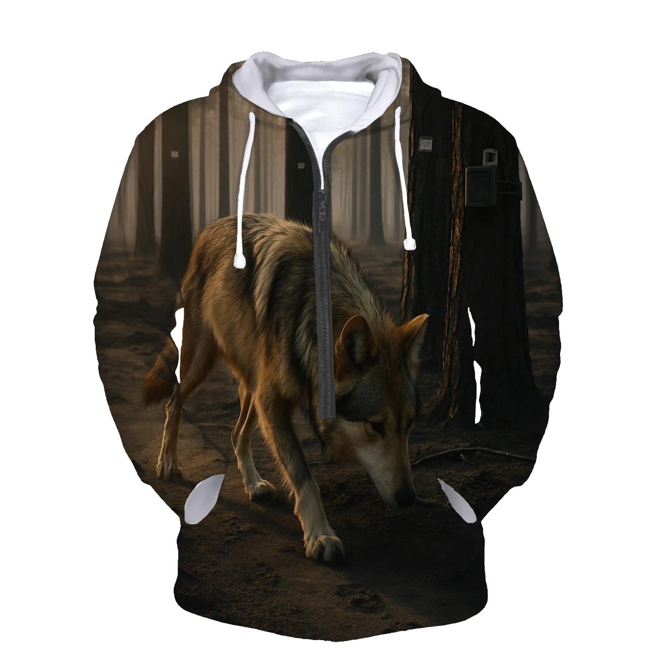 Mexican Gray Wolf Tracking In A Post Wildfire Research Plot hoodie styles