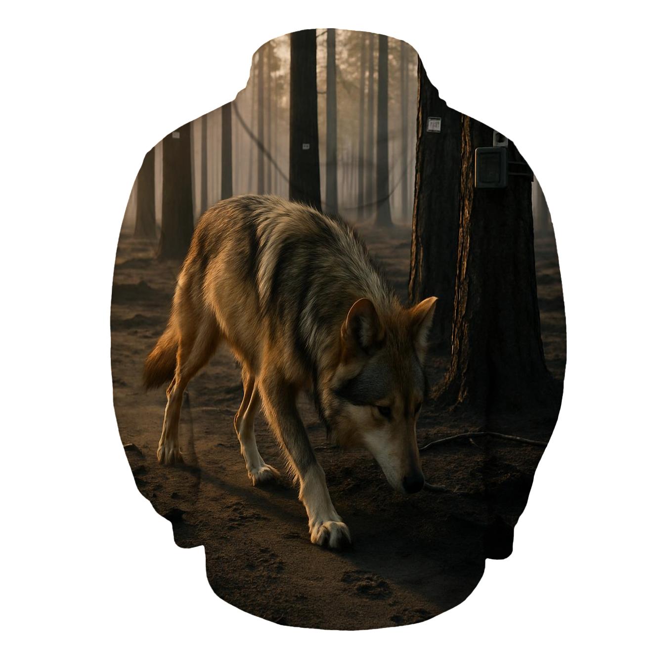 Mexican Gray Wolf Tracking In A Post Wildfire Research Plot hoodie styles