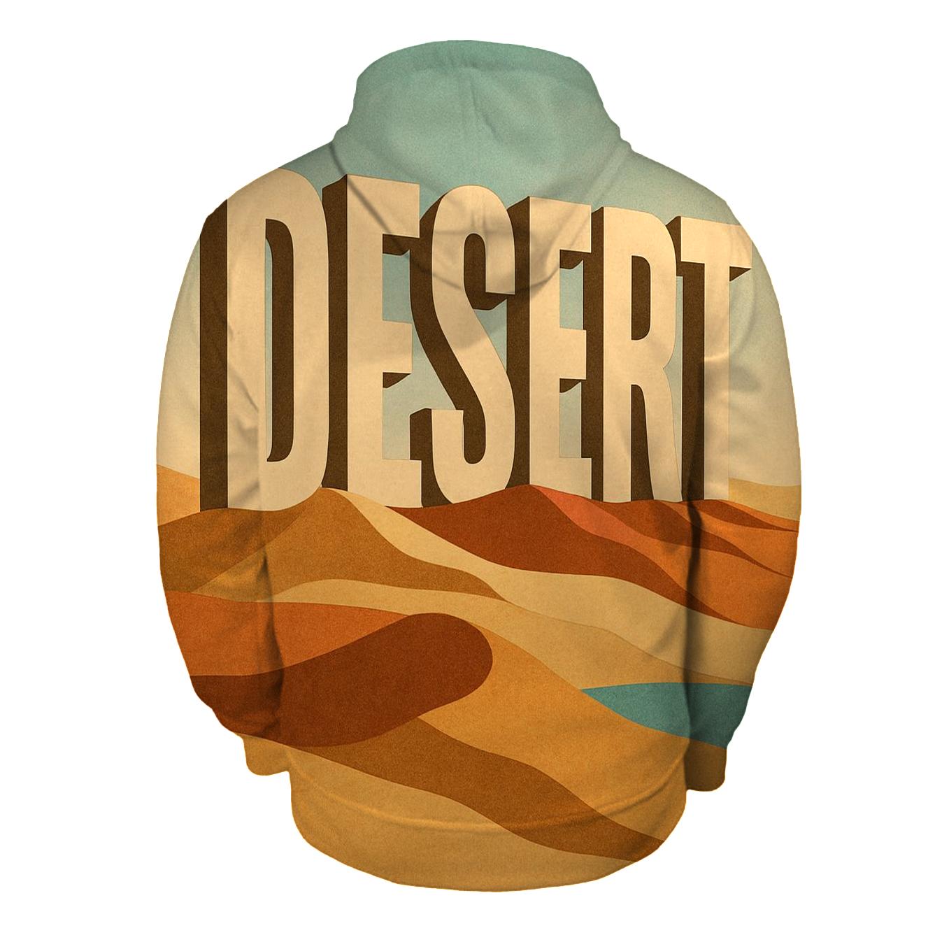 Desert Mirage Typography Collage custom hoodies