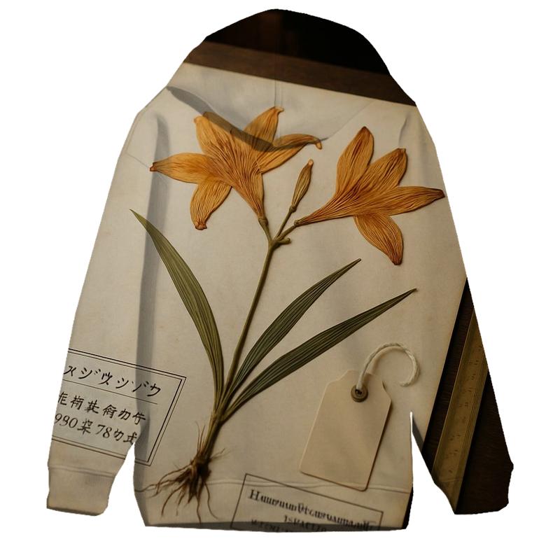 Ainu Lily Pattern Herbarium Sheet In A Hokkaido Museum Archive premium hoodies