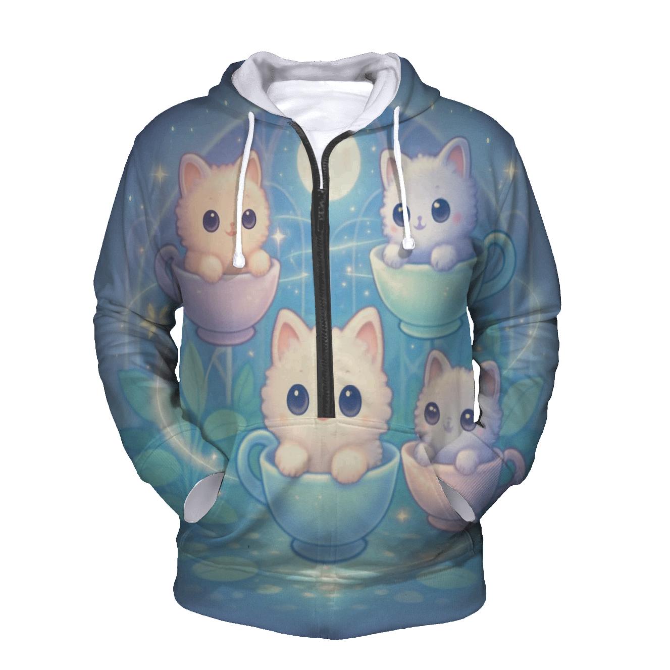 Moonlit Teacup Kitten Carousel hoodie designs