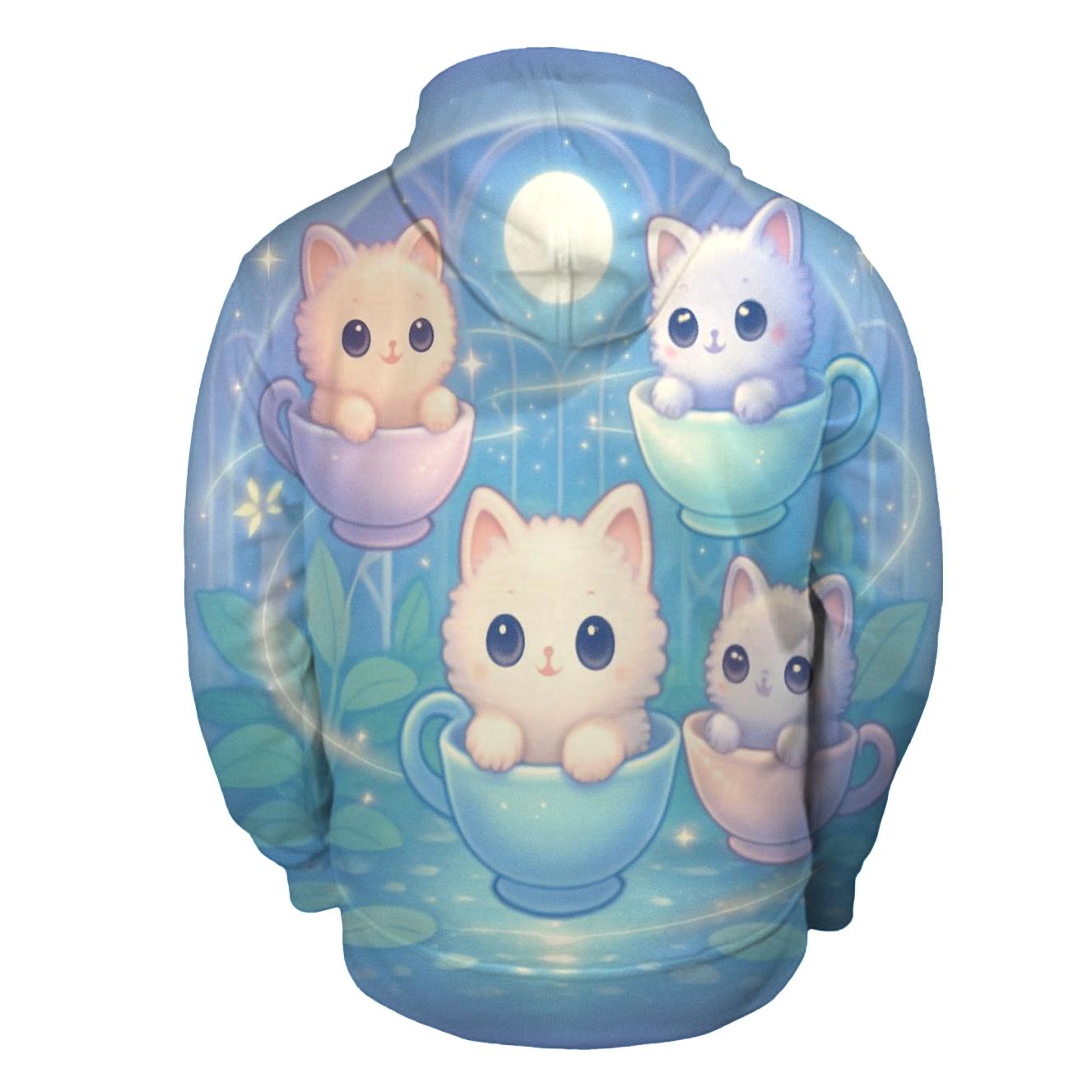 Moonlit Teacup Kitten Carousel hoodie designs