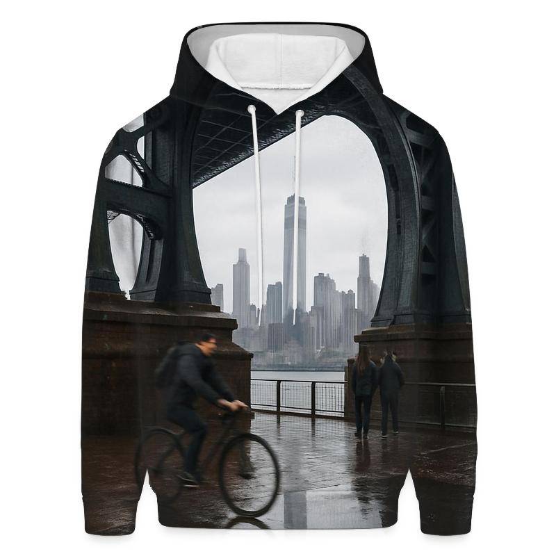 Rain Gloss Reflections From The Manhattan Bridge Archway hoodies fashion