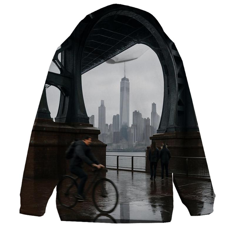 Rain Gloss Reflections From The Manhattan Bridge Archway hoodies fashion