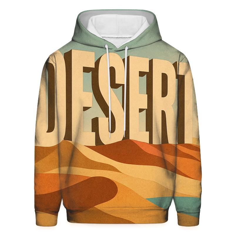 Desert Mirage Typography Collage embroidered hoodies