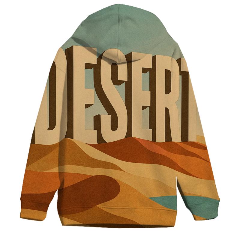 Desert Mirage Typography Collage embroidered hoodies