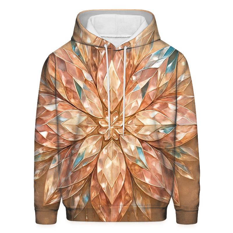Rose Gold Prism Bloom embroidered hoodies