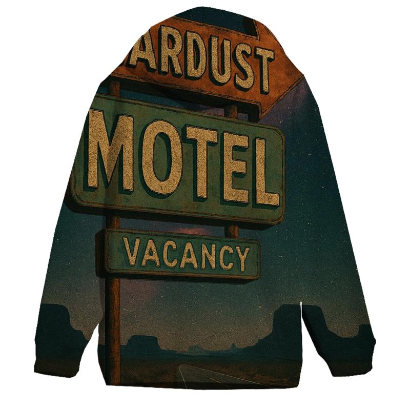 Seventies Roadside Motel Sign Under A Nebula Sky hoodie trends