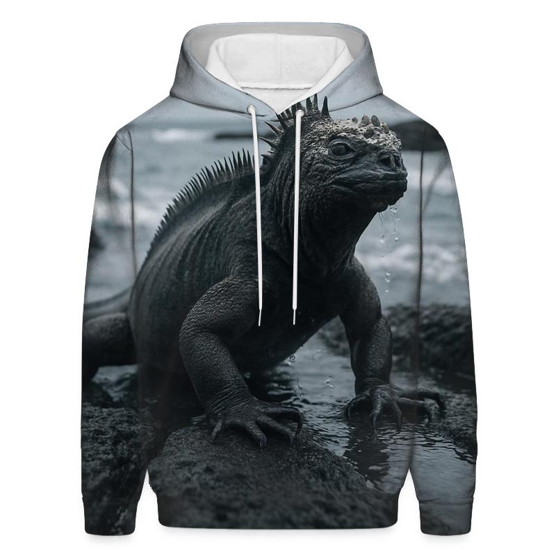 Basalt Surge Marine Iguana graphic hoodies