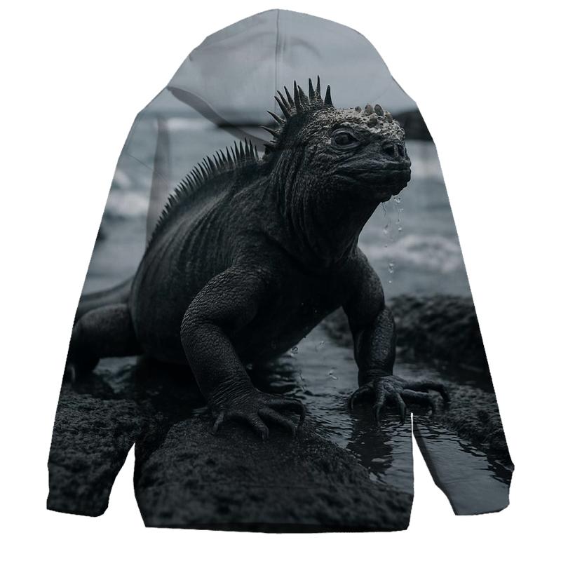 Basalt Surge Marine Iguana graphic hoodies