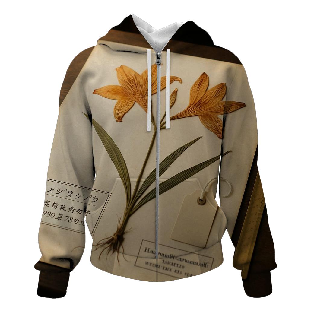 Ainu Lily Pattern Herbarium Sheet In A Hokkaido Museum Archive heavyweight hoodies