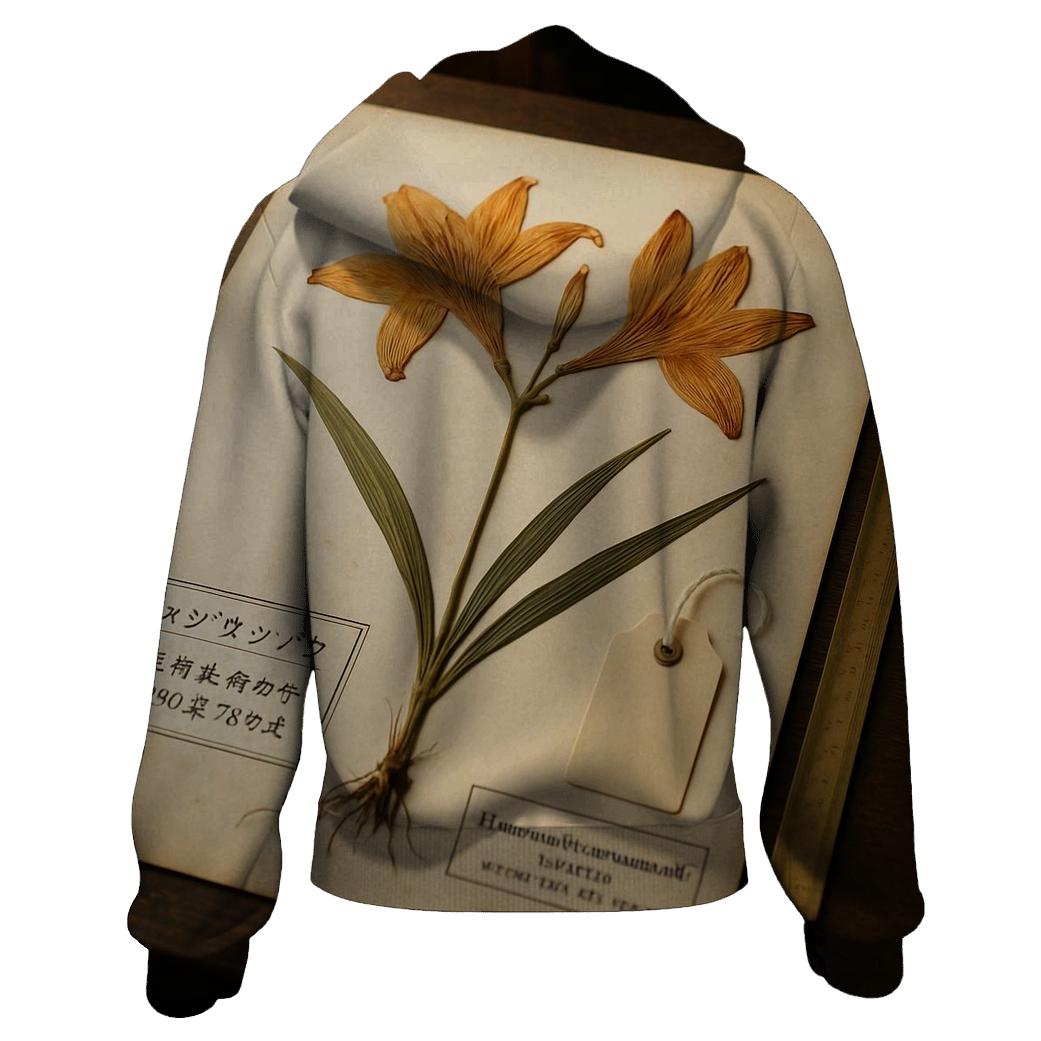 Ainu Lily Pattern Herbarium Sheet In A Hokkaido Museum Archive heavyweight hoodies