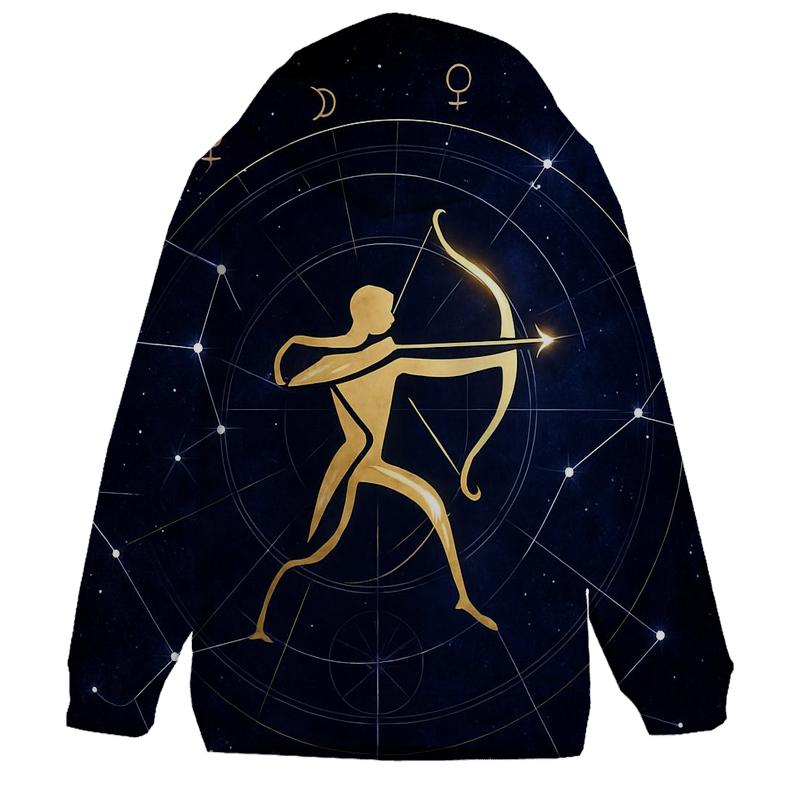 Sagittarius Galactic Archer Retrograde Compass graphic hoodies