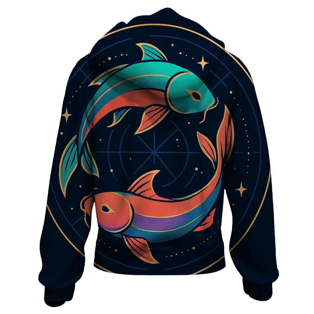 Prismatic Koi Orbit Emblem heavyweight hoodies