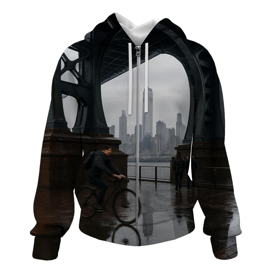 Rain Gloss Reflections From The Manhattan Bridge Archway lightweight hoodies